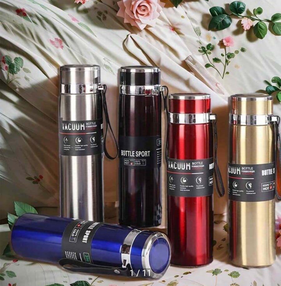 Slim Stainless Steel Water Bottle - 1L