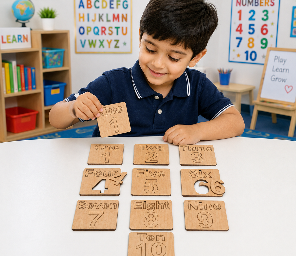 Wooden Number Learning Puzzle