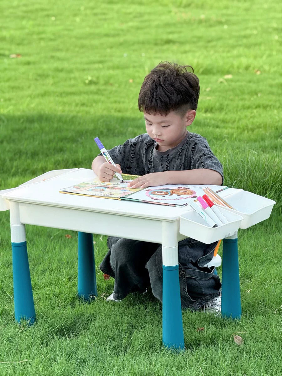 Multifunctional Building Block Table with Chair