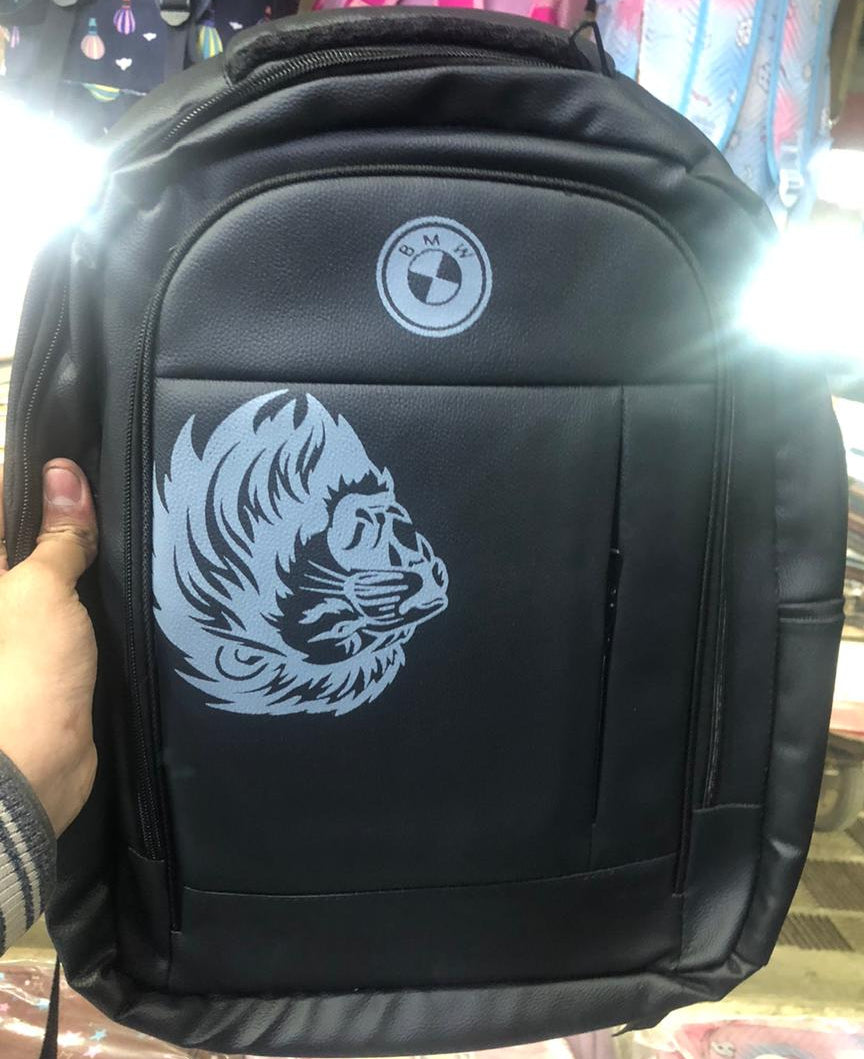 Faux Leather Backpack With BMW Logo