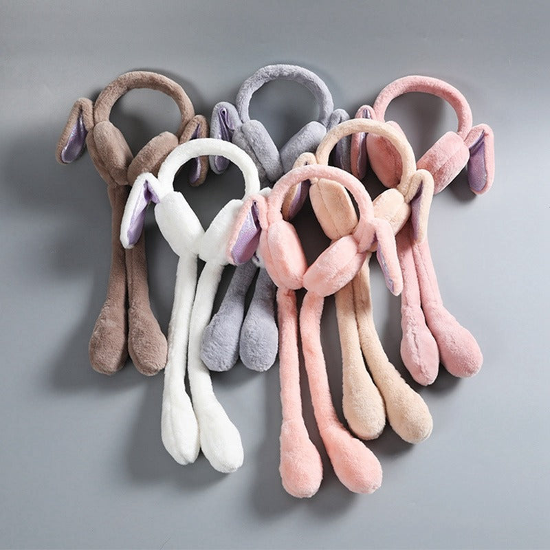 Rabbit Earmuffs Hat with Moving Ears