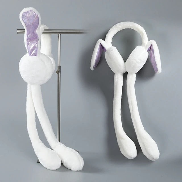 Rabbit Earmuffs Hat with Moving Ears
