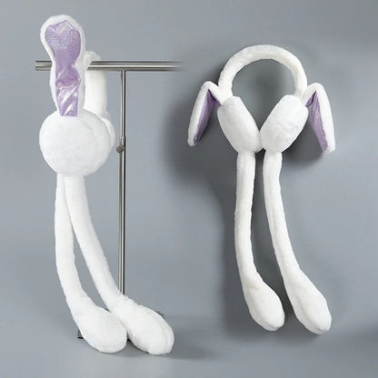 Rabbit Earmuffs Hat with Moving Ears