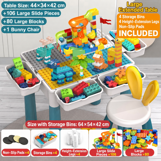 Multifunctional Building Block Table with Chair