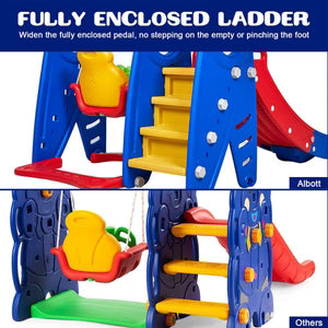 Frog 3-in-1 Kids Slide & Swing Set